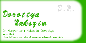 dorottya makszim business card